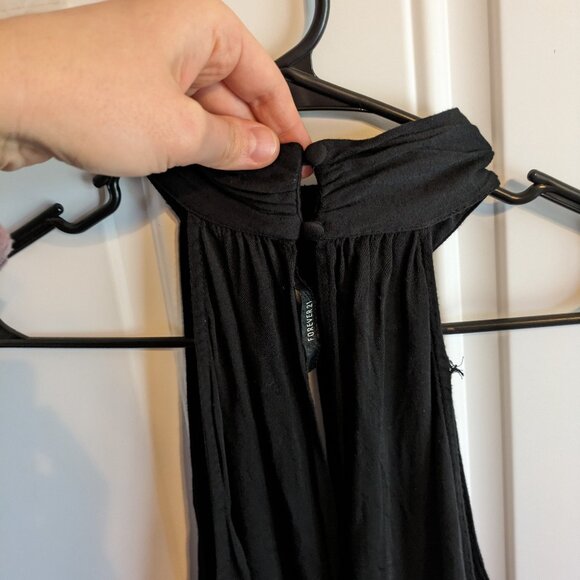 Forever21 Black Halter / Mock Neck Peek-a-Boo Cutout Bodysuit Size Medium - Picture 10 of 10
